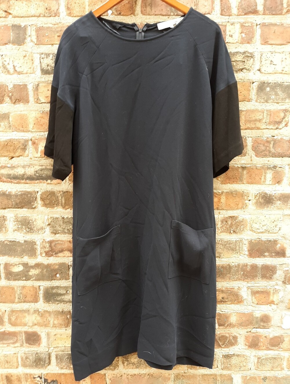 Gerard Darel Vintage NWT Navy Black Colorblock Shift Dress Size 46 Luxury
